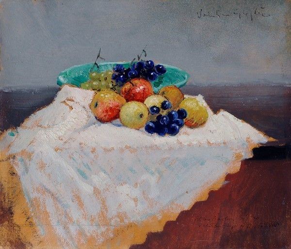 Valentino Ghiglia : Natura morta  - Olio su cartone - Auction Autori del XIX e XX sec. - I - Galleria Pananti Casa d'Aste