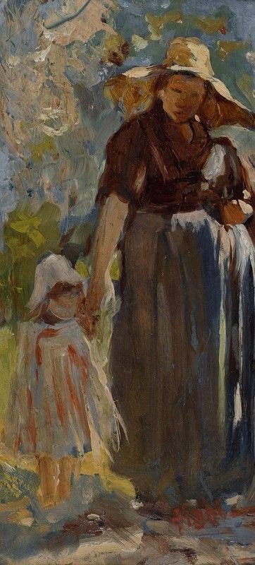 Cesare Ciani - Donna con Bambina