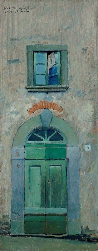 Valentino Ghiglia : Porta  (1939)  - Olio su cartone - Auction STORART: Dipinti, oggetti, arredi dal XVII al XX sec. - II - Galleria Pananti Casa d'Aste