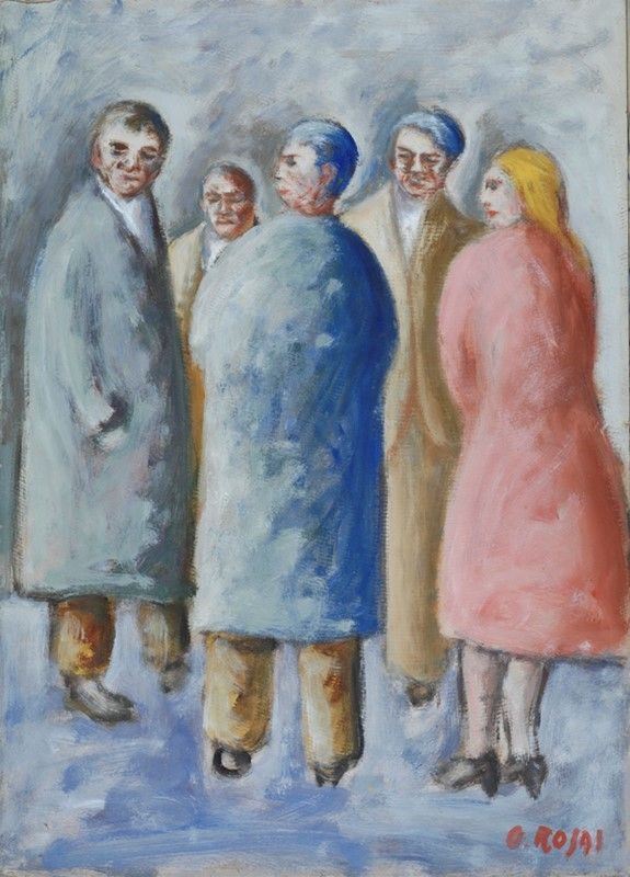 Ottone Rosai - Conversazione (donna in Rosa)