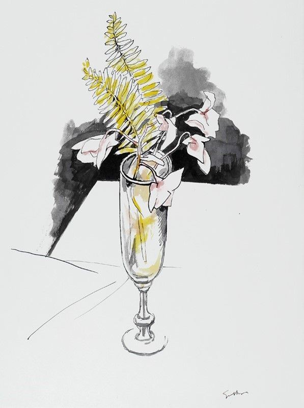Renato Guttuso - Fiori nel bicchiere