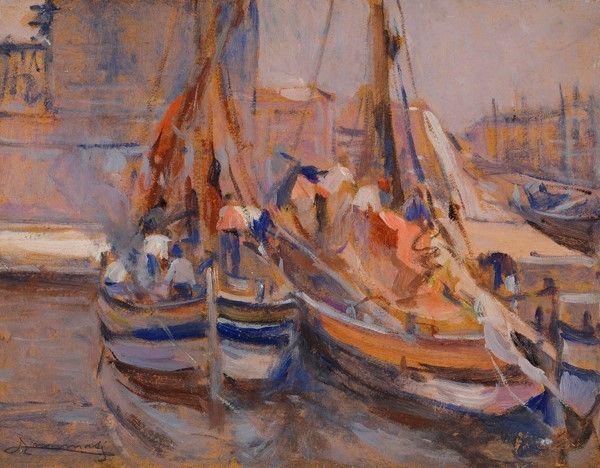 Ludovico Tommasi - Barche in Porto