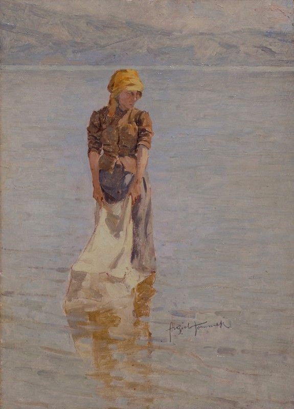 Angiolo Tommasi - Lavandaia a Torre del Lago