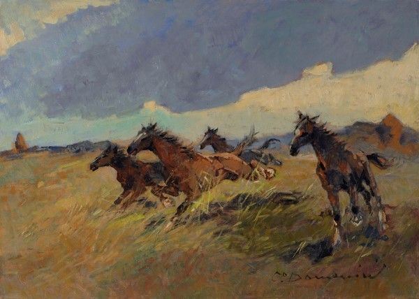 Carlo Domenici - Cavalli in fuga