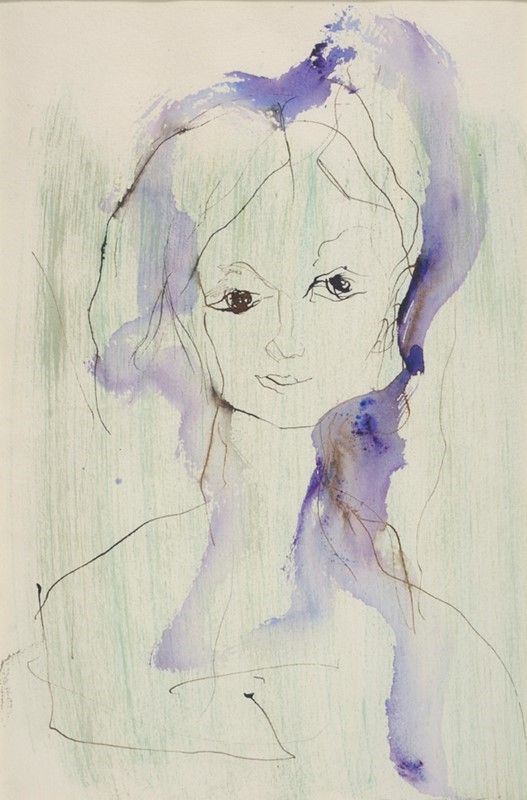 Ernesto Treccani : Volto di fanciulla  - acquerello su carta - Auction Autori dell'800-900, Grafica ed Edizioni - I - Galleria Pananti Casa d'Aste