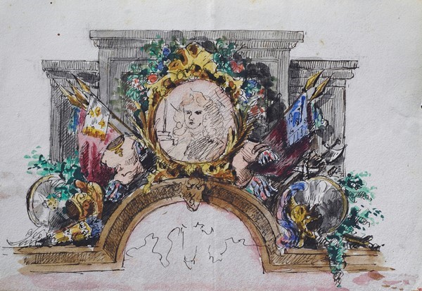 Enrico Bettarini - Bozzetto per Fregio e Dama