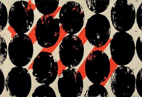 Turi Simeti : Senza titolo  (1963)  - Tecnica mista su cartoncino - Asta Autori del XIX e XX sec. - I - Galleria Pananti Casa d'Aste