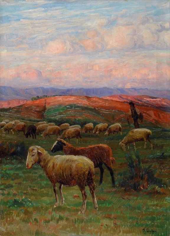 Ruggero Panerai : Pascolo  - Olio su tela - Auction Autori del XIX e XX sec. - I - Galleria Pananti Casa d'Aste