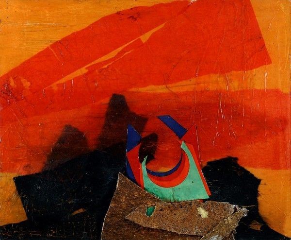 Roberto Crippa : Landscape  (1970)  - Collage e sugheri su tavola - Asta Autori del XIX e XX sec. - I - Galleria Pananti Casa d'Aste