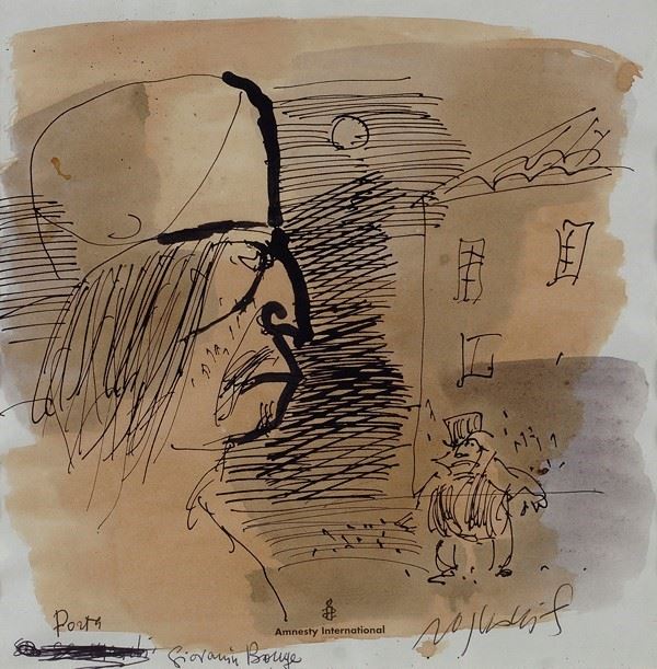 Franco Rognoni : Figures  - Ink on paper - Auction MODERN ART - Galleria Pananti Casa d'Aste