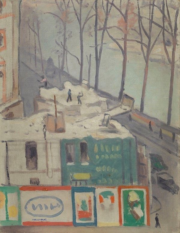 Albert Marquet : Les affiches à Paris  ((1925))  - Olio su tela - Asta Autori del XIX e XX sec. - I - Galleria Pananti Casa d'Aste