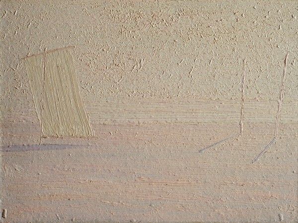 Walter Lazzaro : Spiaggia  (1970)  - Olio su faesite - Asta Autori del XIX e XX sec. - I - Galleria Pananti Casa d'Aste