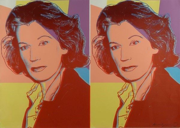 Andy Warhol : Mildred Scheel  (1980)  - Screenprint con brillantini su carta Arches - Asta Autori del XIX e XX sec. - I - Galleria Pananti Casa d'Aste