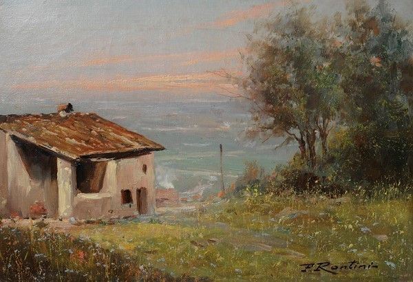Ferruccio Rontini - Paesaggio con casolare