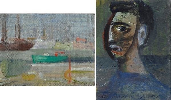 Mario Marcucci : Marina (fronte); Volto (retro)  - Olio su cartone telato - Auction Autori del XIX e XX sec. - I - Galleria Pananti Casa d'Aste