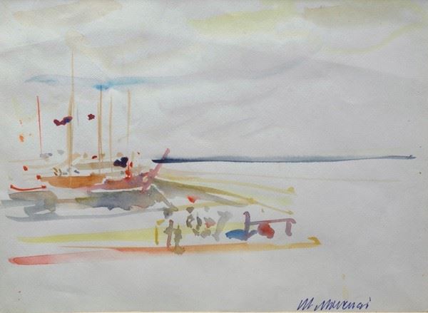 Mario Marcucci - Marina con barche