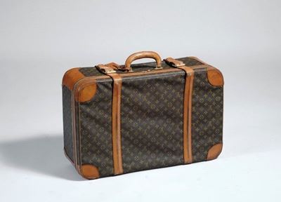 Valigia Semirigida Louis Vuitton in Tela Monogrammata, Chiusura a Cerniera e Cinghie in Cuoio, De...