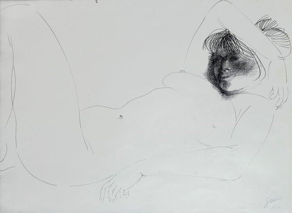 Emilio Greco : Nudo disteso  (1965)  - Acquaforte - Asta STORART: Dipinti, oggetti, arredi dal XVII al XX sec. - II - Galleria Pananti Casa d'Aste
