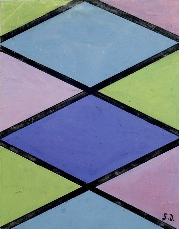 Sonia Delaunay : Motivo  - Tempera su cartoncino - Asta STORART: Dipinti, oggetti, arredi dal XVII al XX sec. - II - Galleria Pananti Casa d'Aste
