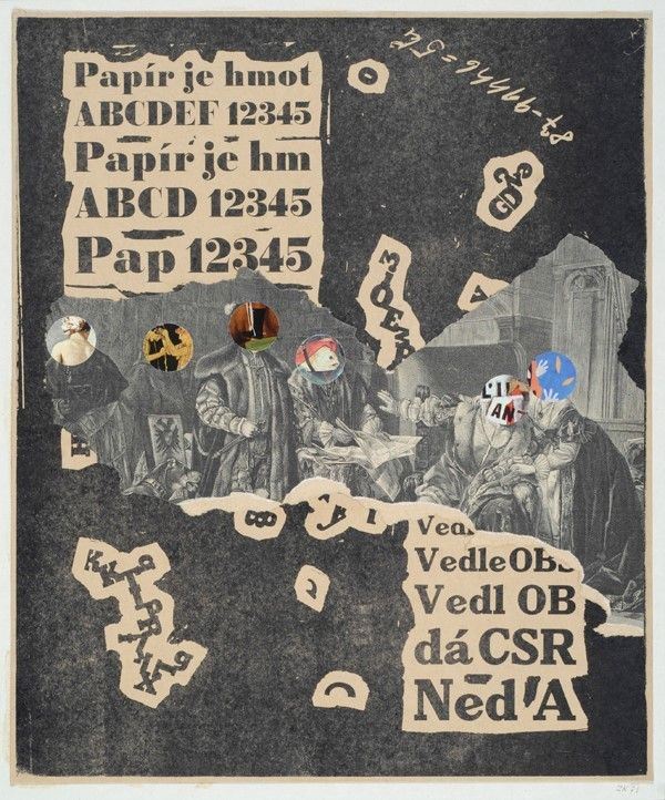 Jiri Kolar : Senza titolo  (1971)  - Collage su cartone - Asta STORART: Dipinti, oggetti, arredi dal XVII al XX sec. - II - Galleria Pananti Casa d'Aste