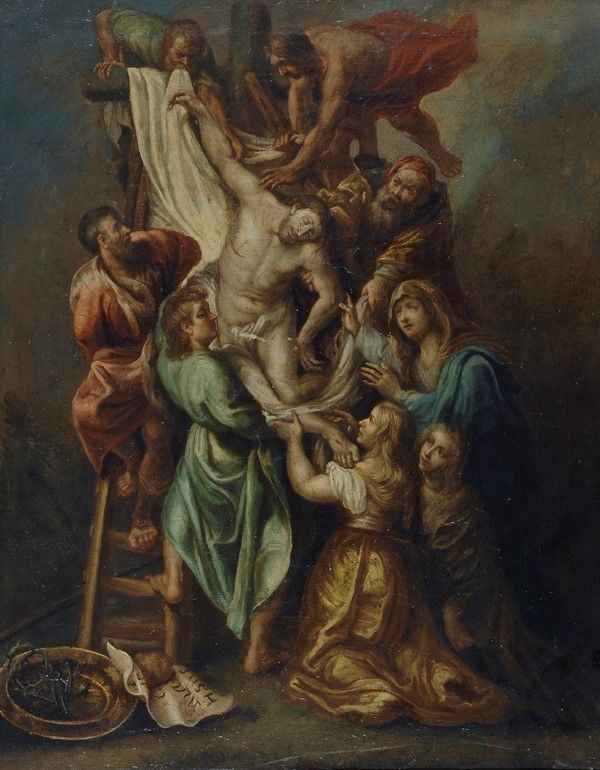 Deposizione dalla croce  - Olio su tela - Auction Arte orientale - I - Galleria Pananti Casa d'Aste