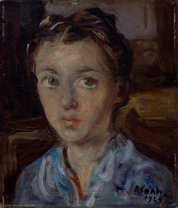 Primo Conti : Ritratto di fanciulla  (1947)  - Olio su tavola - Auction Autori dell'800-900, Grafica ed Edizioni - I - Galleria Pananti Casa d'Aste
