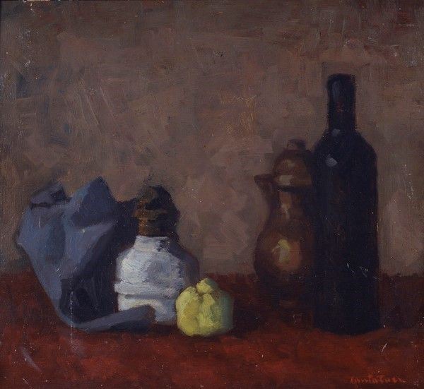 Domenico Cantatore : Oggetti  (1942)  - Olio su tavola - Auction STORART - ARTE MODERNA E CONTEMPORANEA - IV - Galleria Pananti Casa d'Aste