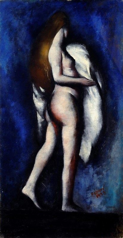 Primo Conti : Bagnante  (1923)  - Olio su tela - Asta Autori del XIX e XX sec. - Galleria Pananti Casa d'Aste