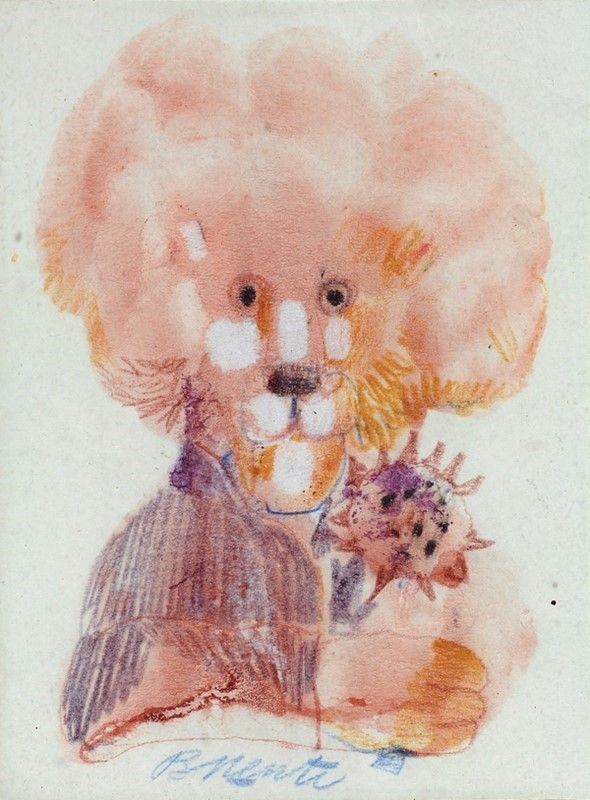 Antonio Possenti : Leone  - Tecnica mista su carta - Auction Autori del XIX e XX sec. - I - Galleria Pananti Casa d'Aste