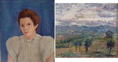 Ritratto (fronte); Paesaggio (retro)
