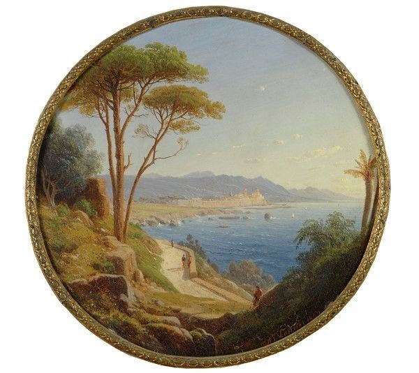 Louis Auguste Lapito : Veduta costiera  (1849)  - Olio su tavola - Auction Autori del XIX e XX sec. - Galleria Pananti Casa d'Aste