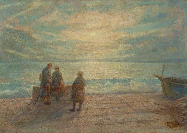 Jean Joseph Enders : Quai du Midi  (1915)  - Olio su cartone - Asta Autori del XIX e XX sec. - Galleria Pananti Casa d'Aste