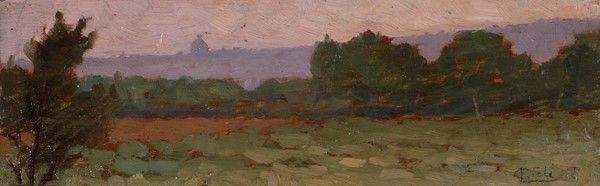 Luigi Gioli : Paesaggio  (19755-80)  - Olio su tavola - Auction Autori del XIX e XX sec. - Galleria Pananti Casa d'Aste