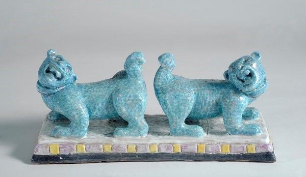 Agnese Parronchi : Cani  (2011)  - Ceramica invetriata e dipinta - Asta Autori del XIX e XX sec. - I - Galleria Pananti Casa d'Aste