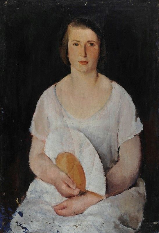Ennio Pozzi : Ritratto della moglie  ((1926))  - Olio su tela - Auction Autori del XIX e XX sec. - Galleria Pananti Casa d'Aste