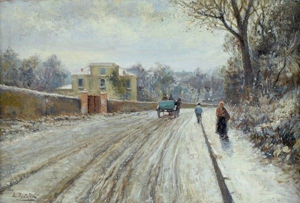 Attilio Pratella - Strada Innevata