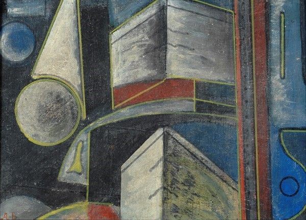Alexander Bogomazov : Composizione  - Olio su tela - Asta Autori del XIX e XX sec. - Galleria Pananti Casa d'Aste