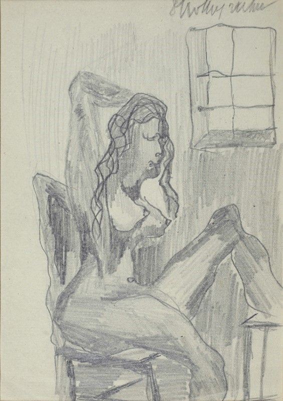 Oskar Kokoschka - Nudo Seduto