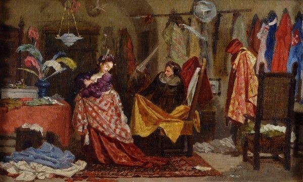 Stefano Ussi - Interno di Sartoria
