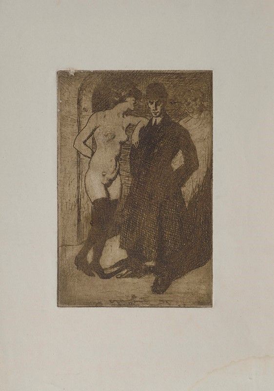 Giovanni Costetti : Figure  - Acquaforte, Acquatinta - Auction Autori del XIX e XX sec. - Galleria Pananti Casa d'Aste