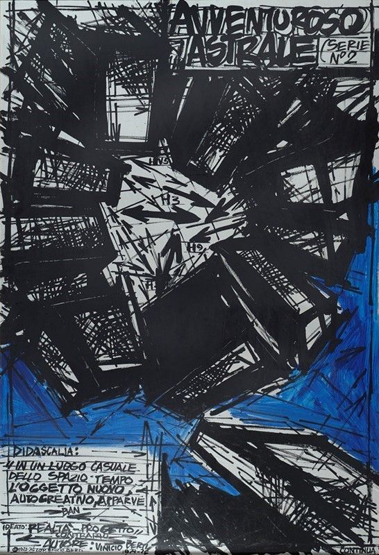 Vinicio Berti : Racconto nel tempo (Avventuroso astrale)  (1974-75)  - Acrilico su tela - Auction Autori del XIX e XX sec. - Galleria Pananti Casa d'Aste