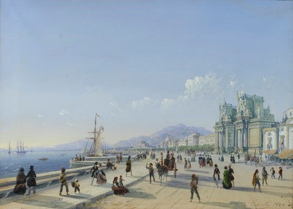 Lungomare di Palermo con Porta Felice