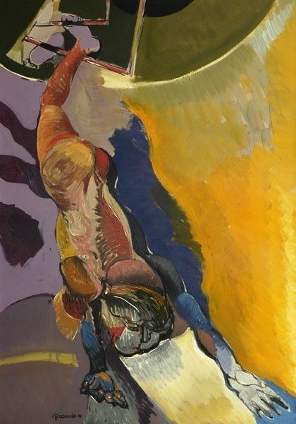 Luigi Guerricchio : L'acrobata  (1970)  - Olio su tela - Auction Autori del XIX e XX sec. - I - Galleria Pananti Casa d'Aste
