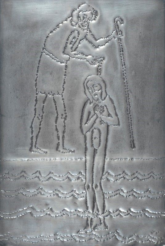 Venturino Venturi : Battesimo di Cristo  - Lamina in argento - Auction Autori dell'800-900, Grafica ed Edizioni - I - Galleria Pananti Casa d'Aste