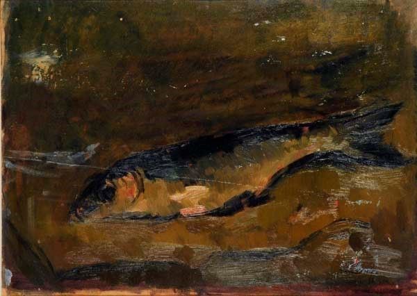 Orfeo Tamburi : Pesce  (1937)  - Olio su tavola - Asta Autori del XIX e XX sec. - I - Galleria Pananti Casa d'Aste