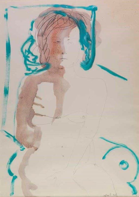 Ugo Attardi : Nudo di donna  (1964)  - Tecnica mista su carta - Asta Autori del XIX e XX sec. - I - Galleria Pananti Casa d'Aste