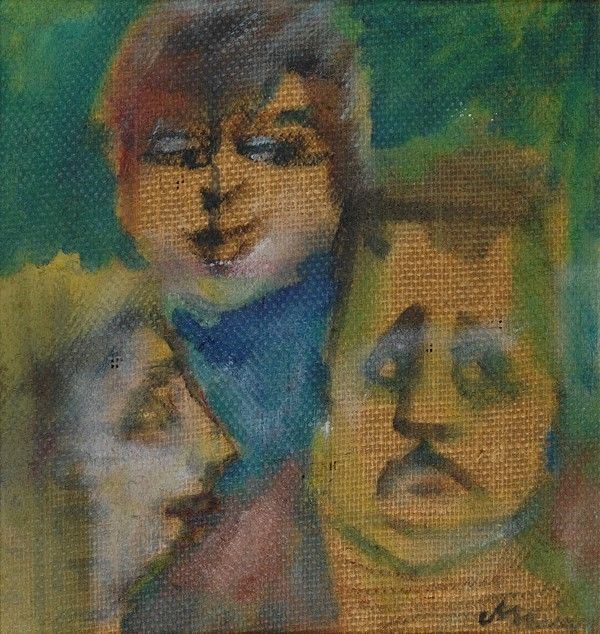 Mino Maccari : Tre volti  - Olio su tela - Auction Autori del XIX e XX sec. - I - Galleria Pananti Casa d'Aste