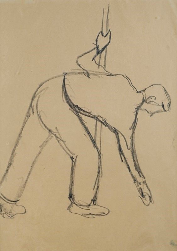Ottone Rosai : Figura  - Carboncino su carta - Auction Autori del XIX e XX sec. - I - Galleria Pananti Casa d'Aste