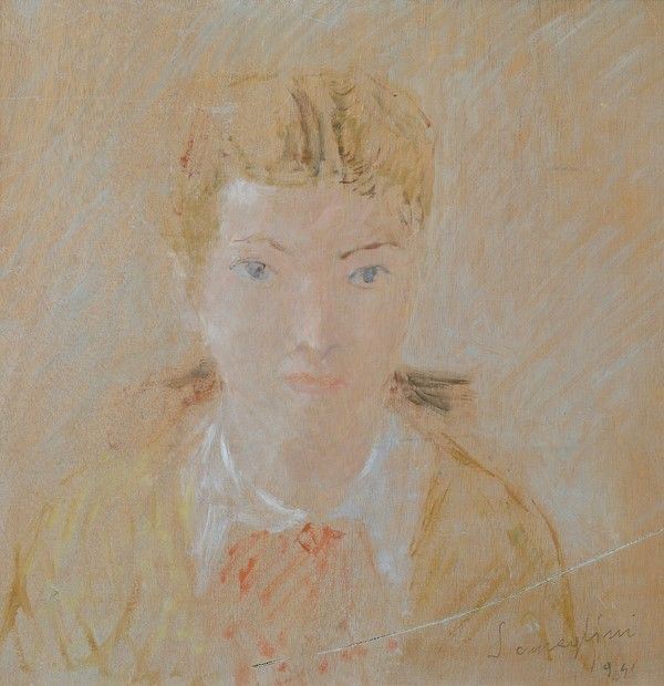Pio Semeghini : Rtratto di bambina  (1941)  - Olio su tavola - Auction Autori del XIX e XX sec. - I - Galleria Pananti Casa d'Aste