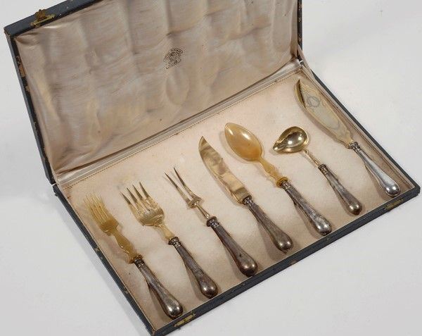 Sette posate da portata  - Asta ARREDI E OGGETTISTICA - Galleria Pananti Casa d'Aste